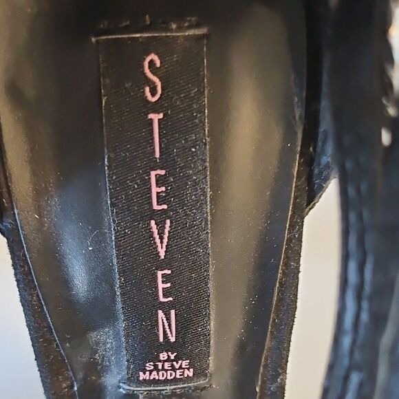 Steve Madden Black and Silver Rhinestone Heels - Picture 5 of 7